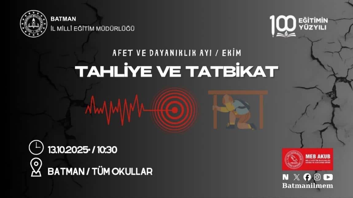 OKULUMUZDA TAHLİYE TATBİKATI GERÇEKLEŞTRİLDİ